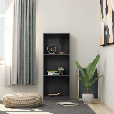 vidaXL Βιβλιοθήκη με 3 Ράφια Λευκή 40x24x109cm Επεξεργασμένο Ξύλο 1 τεμ.