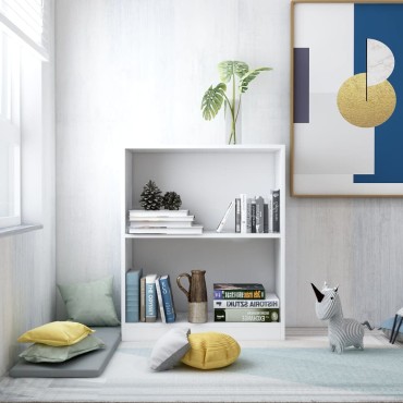 vidaXL Βιβλιοθήκη Λευκή 60x24x76cm από Επεξεργασμένο Ξύλο 1 τεμ.