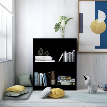 vidaXL Βιβλιοθήκη Μαύρη 60x24x76cm από Επεξεργασμένο Ξύλο 1 τεμ.