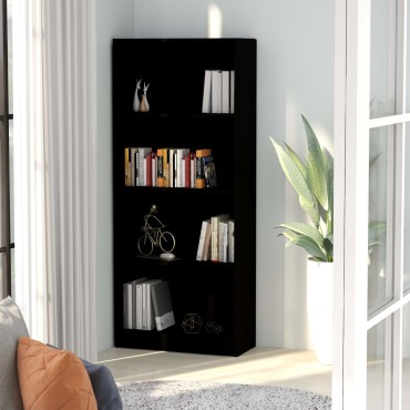 vidaXL Βιβλιοθήκη με 4 Ράφια Λευκή 60x24x142cm από Επεξ. Ξύλο 1 τεμ.