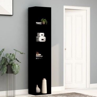 vidaXL Βιβλιοθήκη Μαύρη 40x30x189cm από Επεξ. Ξύλο 1 τεμ.