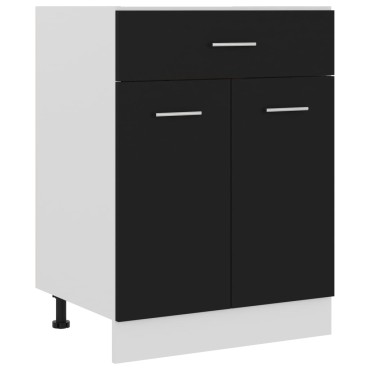 vidaXL Ντουλάπι με Συρτάρι Lyon Μαύρο 60x46x81,5cm Επεξ. Ξύλο 1 τεμ.