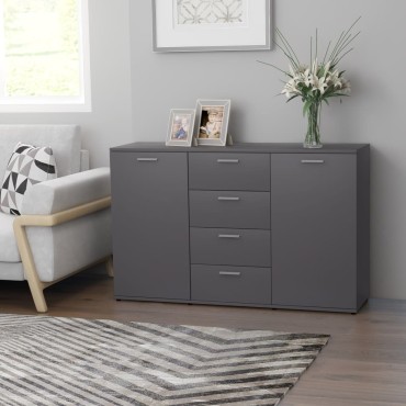 vidaXL Μπουφές Γκρι 120x35,5x75cm από Επεξ. Ξύλο 1 τεμ.