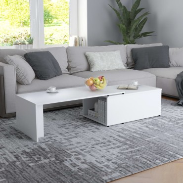 vidaXL Τραπεζάκι Σαλονιού Λευκό 150x50x35cm από Επεξ. Ξύλο 1 τεμ.