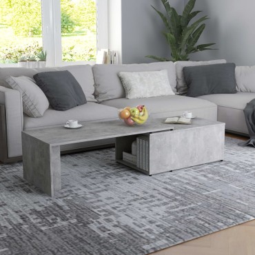 vidaXL Τραπεζάκι Σαλονιού Γκρι Σκυροδέματος 150x50x35cm Μοριοσανίδα 1 τεμ.