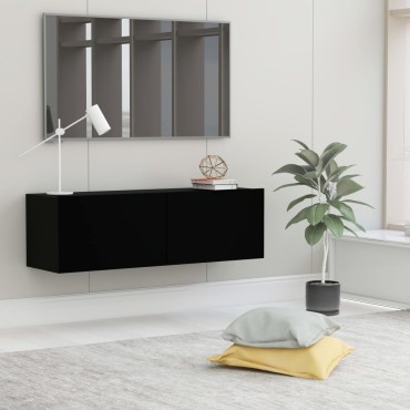 vidaXL Έπιπλο Τηλεόρασης Μαύρο 100x30x30cm από Επεξ. Ξύλο