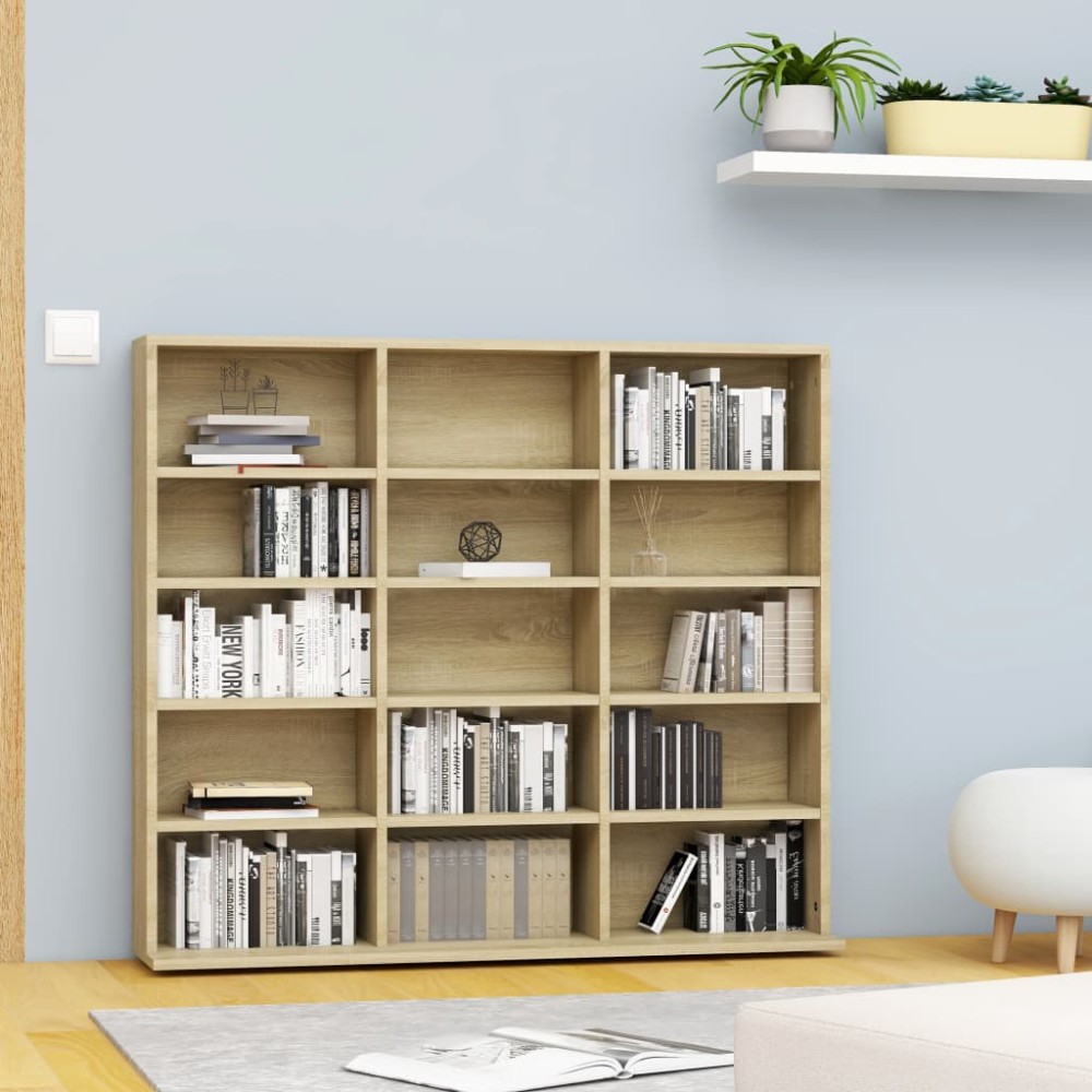 vidaXL Έπιπλο για CD Χρώμα Sonoma Δρυς 100x23x89,5cm από Επεξ. Ξύλο 1 τεμ.