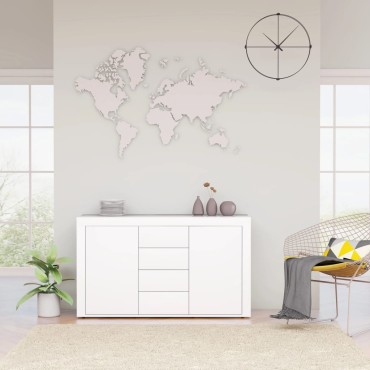 vidaXL Μπουφές Γυαλιστερό Λευκό 120x36x69cm από Επεξ. Ξύλο 1 τεμ.