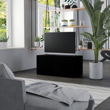 vidaXL Έπιπλο Τηλεόρασης Μαύρο 80x34x36cm από Επεξ. Ξύλο