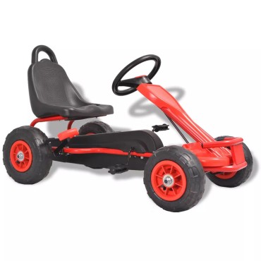 vidaXL Go Kart με Πετάλια και Λάστιχα Πεπιεσμένου Αέρα Κόκκινο