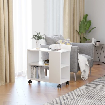 vidaXL Τραπέζι Βοηθητικό Λευκό 70x35x55cm από Επεξεργασμένο Ξύλο 1 τεμ.