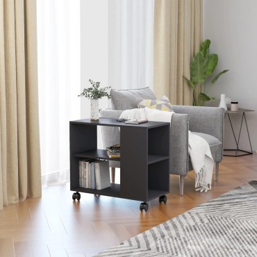 vidaXL Τραπέζι Βοηθητικό Γκρι 70x35x55cm από Επεξεργασμένο Ξύλο 1 τεμ.
