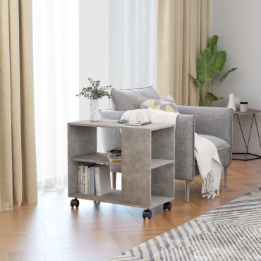 vidaXL Τραπέζι Βοηθητικό Γκρι Σκυροδ. 70x35x55cm Επεξεργασμένο Ξύλο 1 τεμ.
