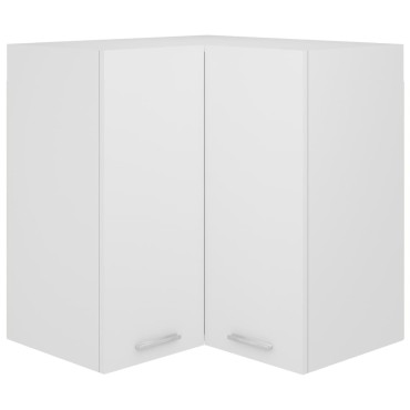 vidaXL Ντουλάπι Γωνία Κρεμαστό Lyon Λευκό 57x57x60cm από Επεξ. Ξύλο 1 τεμ.