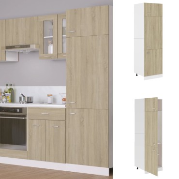vidaXL Ντουλάπι Ψυγείου Sonoma Δρυς 60x57x207cm Επεξ. Ξύλο 1 τεμ.
