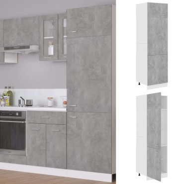 vidaXL Ντουλάπι Ψυγείου Γκρι Σκυροδέματος 60x57x207cm Επεξ. Ξύλο 1 τεμ.