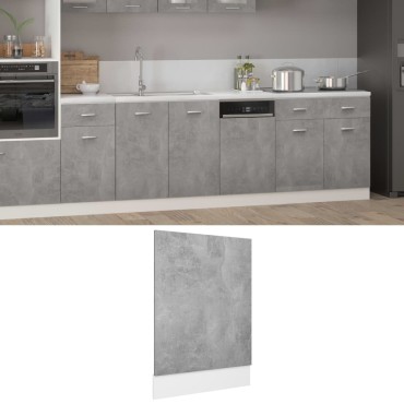 vidaXL Πρόσοψη Πλυντηρίου Πιάτων Γκρι Σκυροδ. 45x3x67cm Επεξ. Ξύλο 1 τεμ.