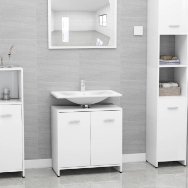 vidaXL Ντουλάπι Νιπτήρα Λευκό 60x33x61cm από Επεξ. Ξύλο 1 τεμ.