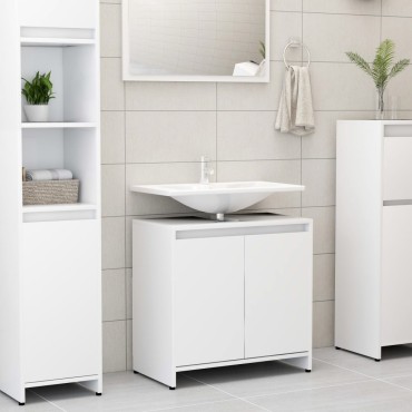 vidaXL Ντουλάπι Νιπτήρα Λευκό 60x33x61cm από Επεξ. Ξύλο 1 τεμ.