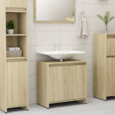 vidaXL Ντουλάπι Νιπτήρα Sonoma Δρυς 60x33x61cm από Επεξ. Ξύλο 1 τεμ.