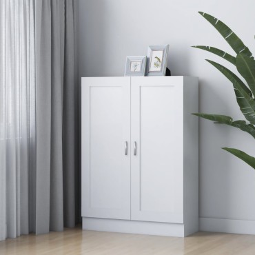 vidaXL Βιβλιοθήκη Λευκή 82,5x30,5x115cm Επεξ. Ξύλο 1 τεμ.
