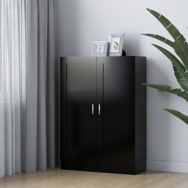 vidaXL Βιβλιοθήκη Μαύρη 82,5x30,5x115cm Επεξ. Ξύλο 1 τεμ.