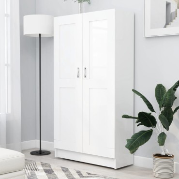 vidaXL Βιβλιοθήκη Λευκή 82,5x30,5x150cm Επεξ. Ξύλο 1 τεμ.