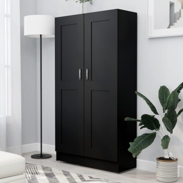 vidaXL Βιβλιοθήκη Μαύρη 82,5x30,5x150cm Επεξ. Ξύλο 1 τεμ.