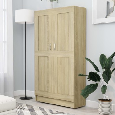 vidaXL Βιβλιοθήκη Χρώμα Sonoma Δρυς 82,5x30,5x150cm Επεξ. Ξύλο 1 τεμ.