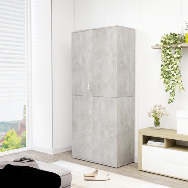 vidaXL Παπουτσοθήκη Γκρι Σκυροδέματος 80x39x178cm από Επεξ. Ξύλο
