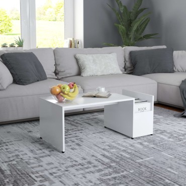 vidaXL Τραπεζάκι Σαλονιού Λευκό 90x45x35cm από Επεξ. Ξύλο 1 τεμ.