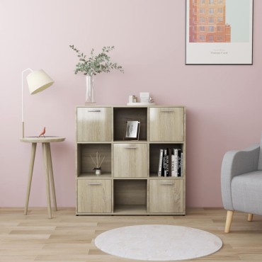vidaXL Βιβλιοθήκη Χρώμα Sonoma Δρυς 90x30x90cm από Επεξ. Ξύλο 1 τεμ.