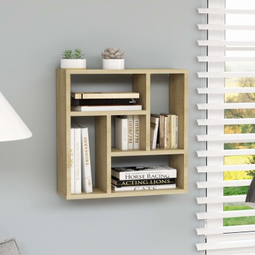 vidaXL Ραφιέρα Τοίχου Sonoma Δρυς 45,1x16x45,1cm από Επεξ. Ξύλο 1 τεμ.