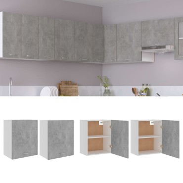 vidaXL Ντουλάπια Κρεμαστά Lyon 2 τεμ. Γκρι Σκυροδ. 50x31x60cm