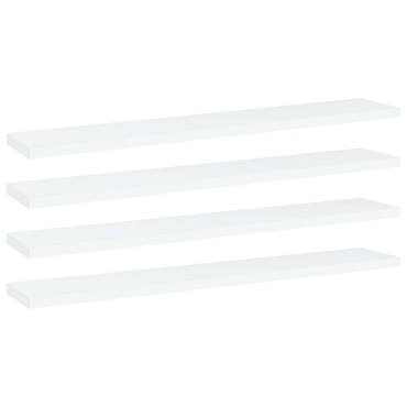 vidaXL Ράφια Βιβλιοθήκης 4 τεμ. Λευκά 60x10x1,5cm από Επεξ.Ξύλο