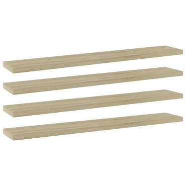 vidaXL Ράφια Βιβλιοθήκης 4 τεμ. Sonoma Δρυς 60x10x1,5cm Μοριοσανίδα