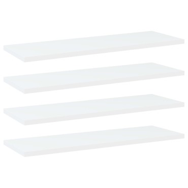 vidaXL Ράφια Βιβλιοθήκης 4 τεμ. Λευκά 60x20x1,5cm από Επεξ.Ξύλο