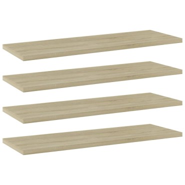 vidaXL Ράφια Βιβλιοθήκης 4 τεμ. Sonoma Δρυς 60x20x1,5cm Μοριοσανίδα