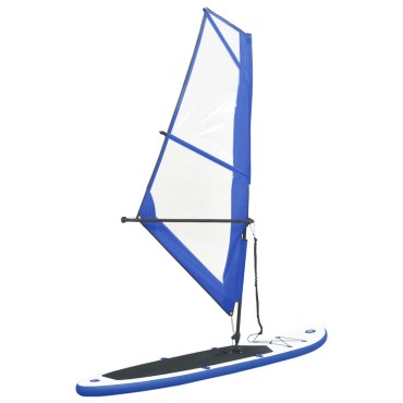 vidaXL Σανίδα SUP Φουσκωτή Σετ Μπλε / Λευκό με Πανί