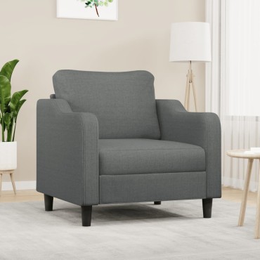 vidaXL Πολυθρόνα Σκούρο Γκρι Υφασμάτινη 78x77x80cm 1 τεμ. Γωνιακός