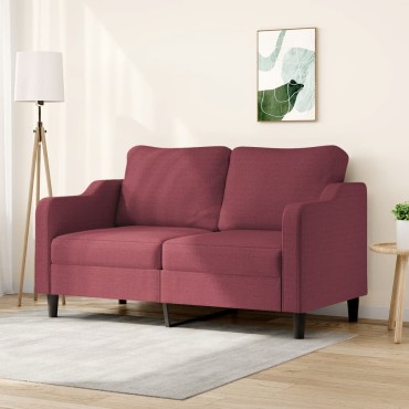 vidaXL Καναπές Διθέσιος Μπορντό Υφασμάτινος 158x77x80cm 1 τεμ.
