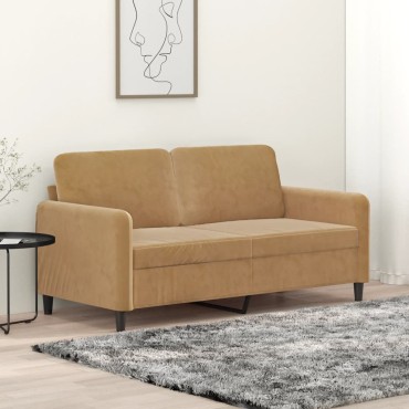 vidaXL Καναπές Διθέσιος Καφέ Βελούδινος 158x77x80cm 1 τεμ.