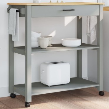 vidaXL Τρόλεϊ Κουζίνας MONZA 84x40x90cm από Μασίφ Ξύλο Πεύκου 1 τεμ.