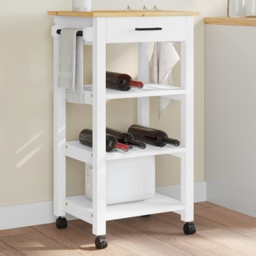 vidaXL Τρόλεϊ Κουζίνας MONZA 48x40x90cm από Μασίφ Ξύλο Πεύκου 1 τεμ.