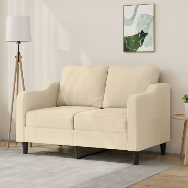 vidaXL Καναπές Διθέσιος Κρεμ Υφασμάτινος 138x77x80cm 1 τεμ.