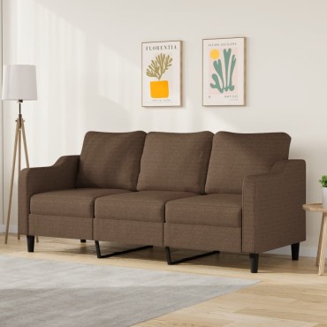 vidaXL Καναπές Τριθέσιος Καφέ Υφασμάτινος 198x77x80cm 1 τεμ.