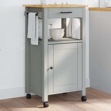 vidaXL Τρόλεϊ Κουζίνας MONZA 48x40x88,5cm από Μασίφ Ξύλο Πεύκου 1 τεμ.