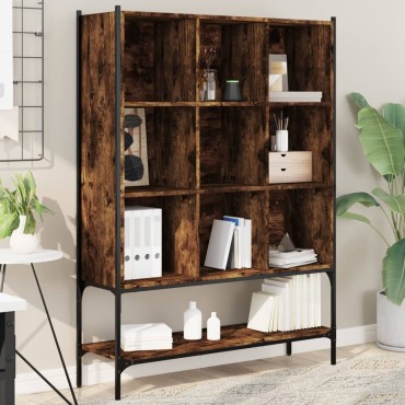 vidaXL Βιβλιοθήκη Καπνιστή Δρυς 102x30x141,5cm από Επεξεργασμένο Ξύλο 1 τεμ.
