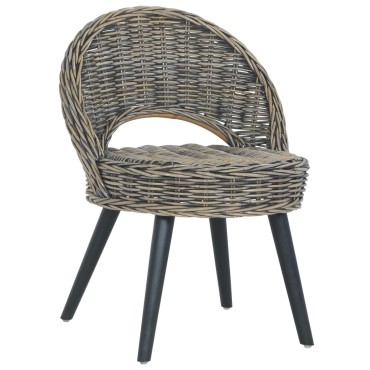 vidaXL Πολυθρόνα Μαύρη από Ρατάν Kubu 60x60x79cm 1 τεμ.