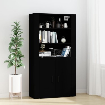 vidaXL Ντουλάπι Μαύρο από Επεξεργασμένο Ξύλο 80x33x70cm 1 τεμ.